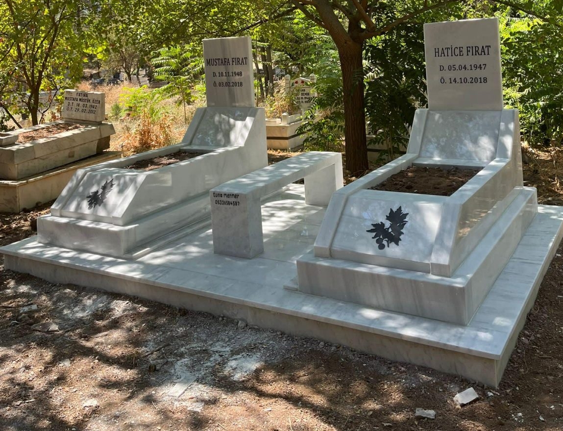 2 Kişilik Oturma Yerli Arabalı Mermer Mezar