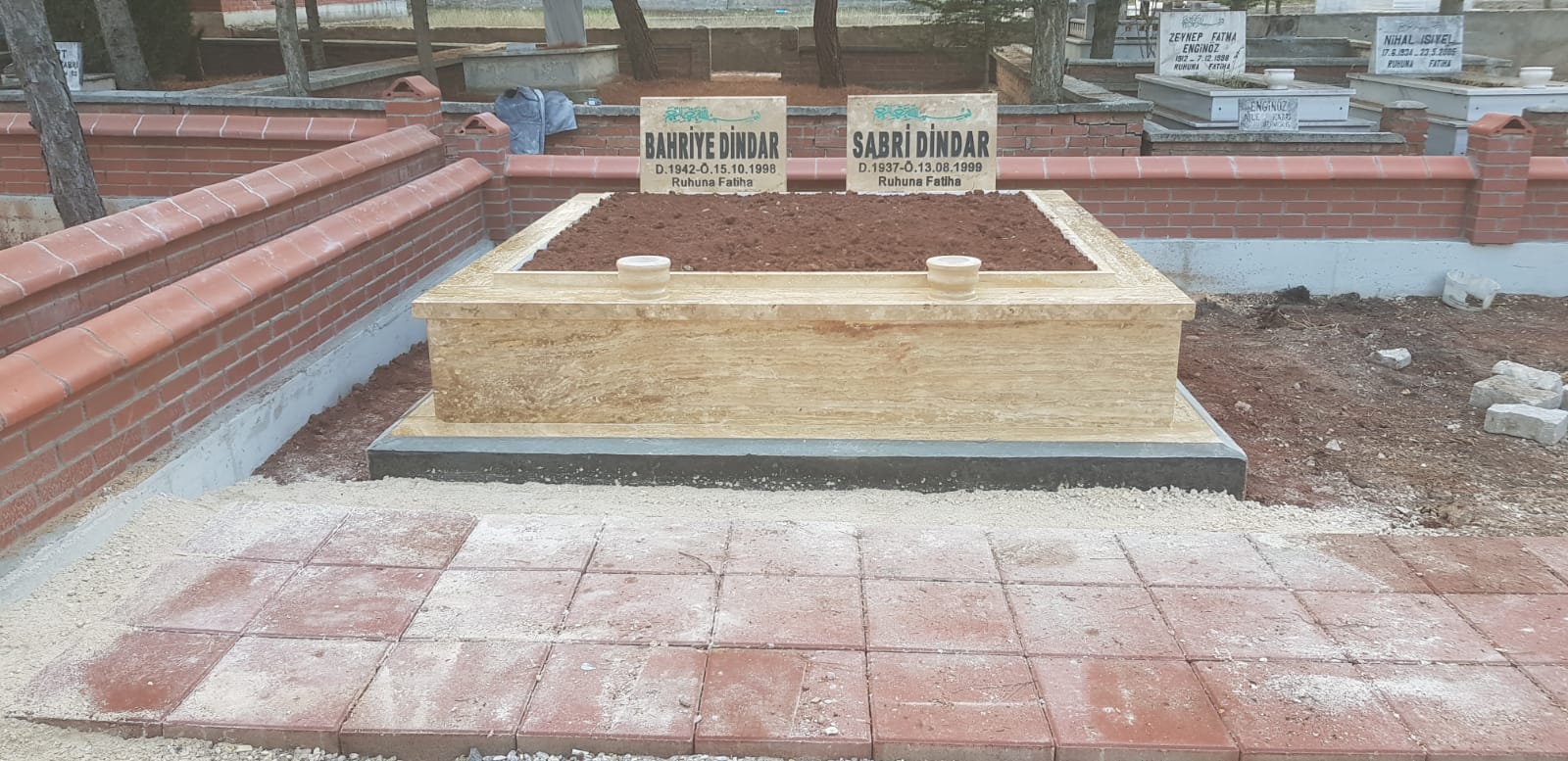 Çift Kişilik Traverten Mezar