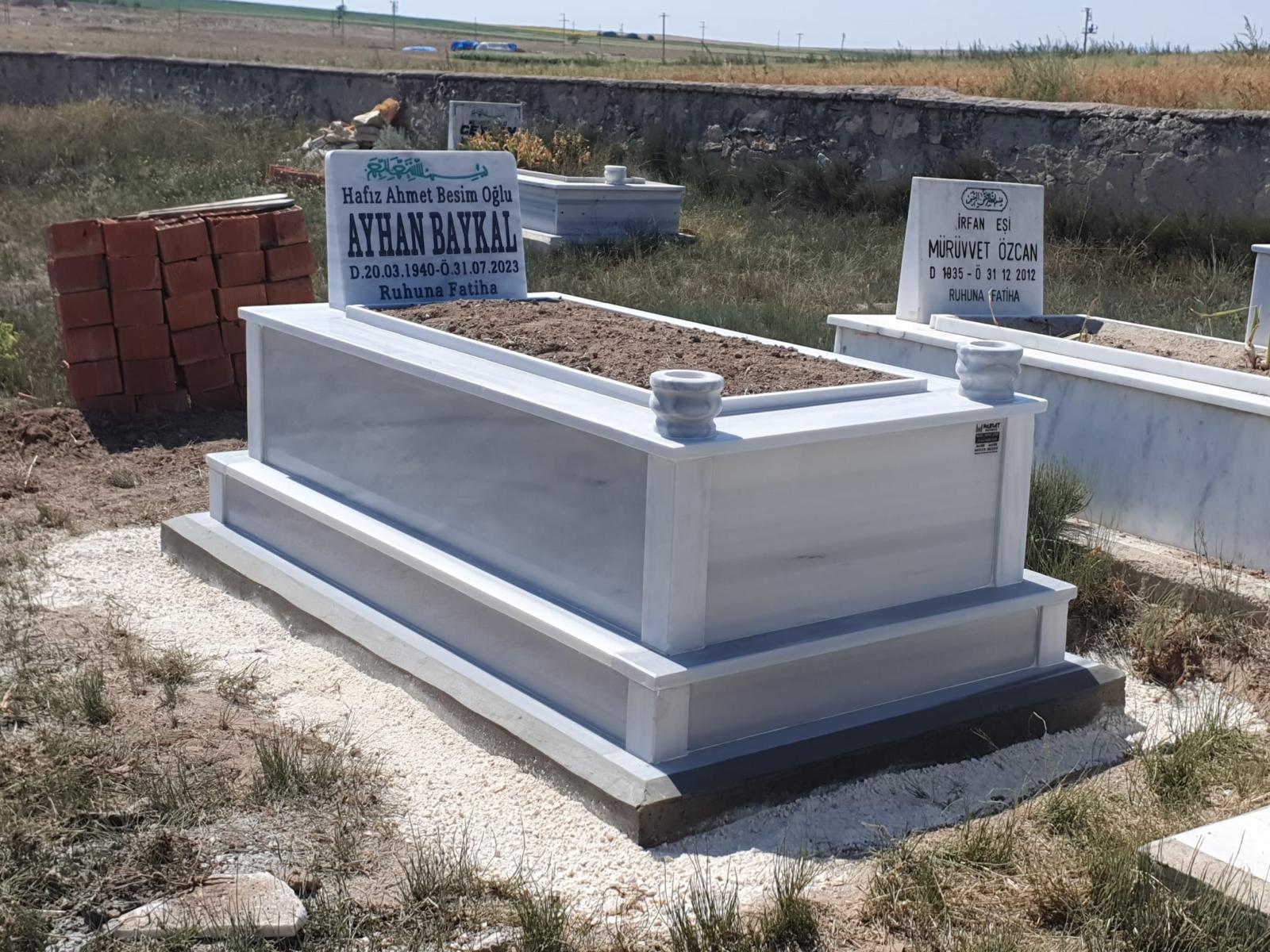 Çift Tabanlı 40 cm Mermer Mezar