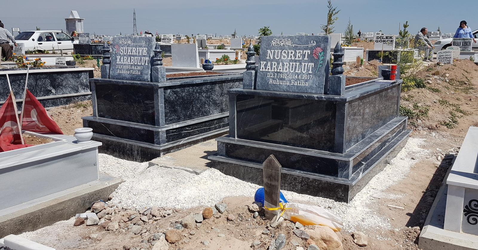 Parlak Siyah Mermer Mezar Modeli