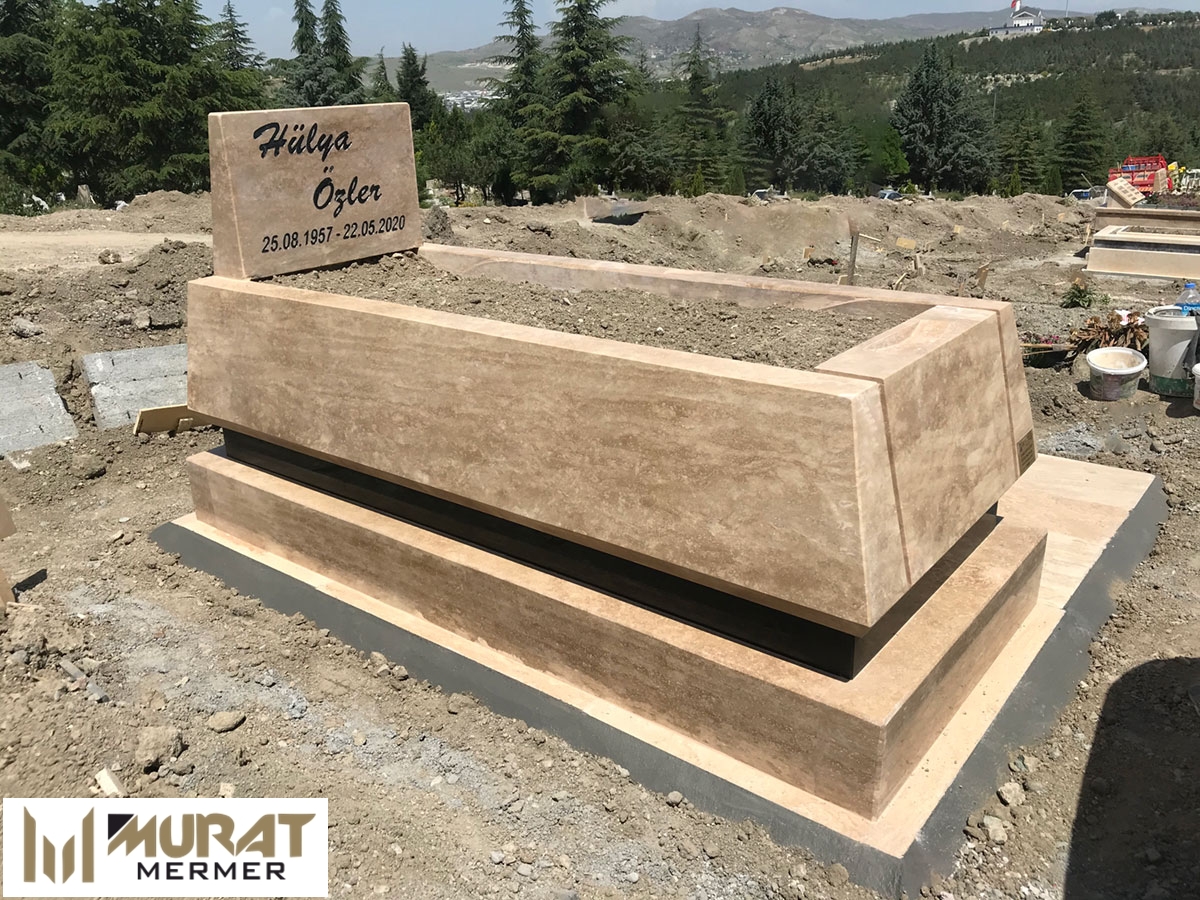 Şeritli 5 lik Traverten Mezar