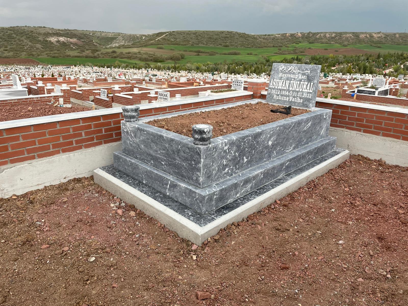 Siyah Mermer Mezar Modeli