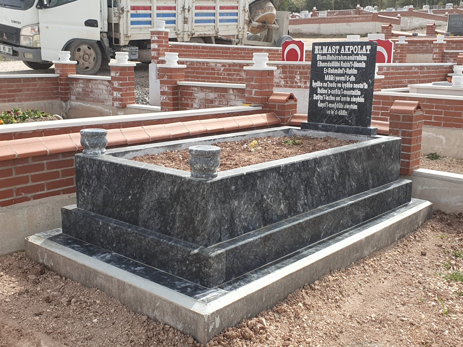 Siyah Mermer Mezar Modeli