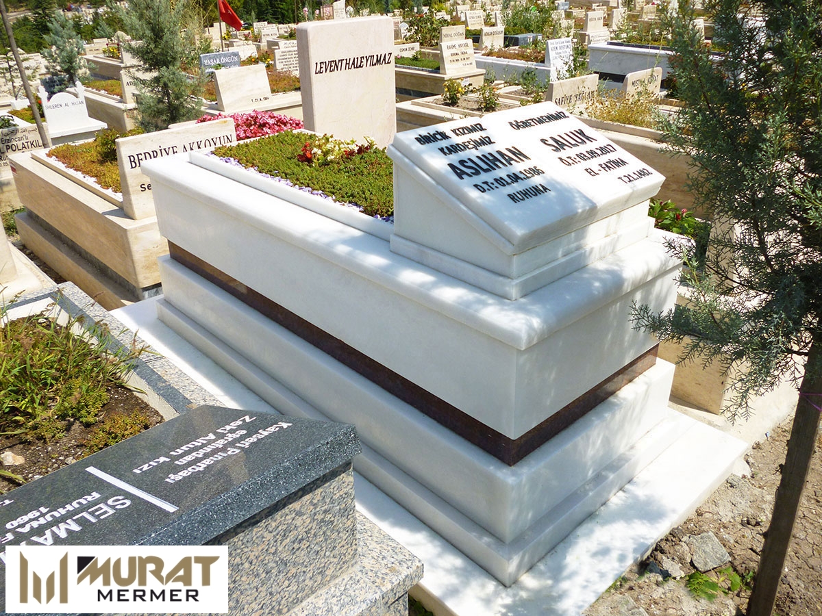 Uşak 5lik Beyaz Mermer Mezar Kitabe Başlıklı